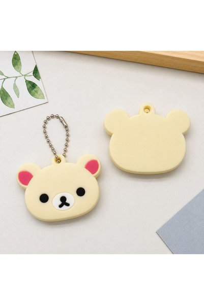 BANDAI 1-1PC Cute Cartoon Rilakkuma Soft Silicone Pendant Key Cover Creative ...