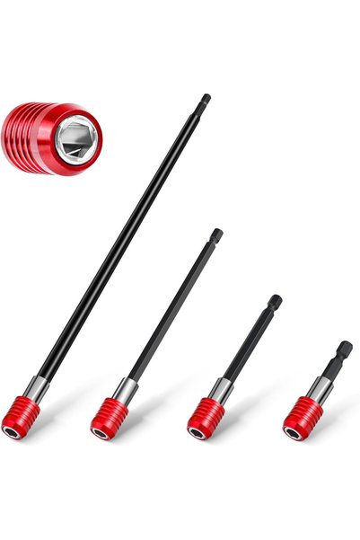 Generic DRILL BIT EXTENSION, 4 Pcs 2/4/6/12 Inch Magnetic 1/4 Inch Hex Bit Ho...