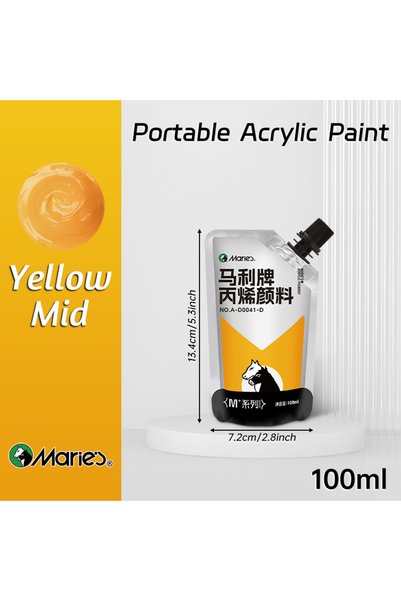 Choice Yellow Mid 100ml Marie's Acrylic Paint,Assorted Colors,Waterproof,Pigm...