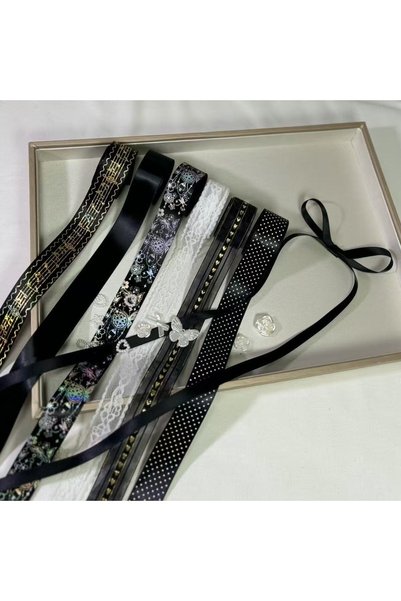 Choice 7PC Mix Black 7PC Mix New Bar Holder Ribbon Ribbon Gumei Badge DIY Han...