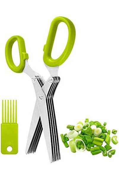 Generic Scissors Stainless Steel 5 Blade Kitchen Scissors Mince Fresh Herbs &...