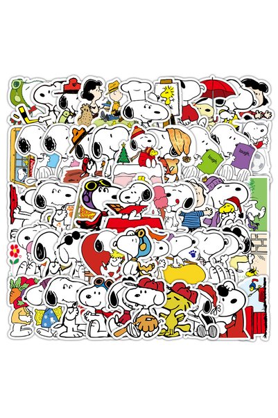 BANDAI 100Pcs 50/100pcs Anime Peanuts Snoopy Stickers DIY Laptop Car Bike Gra...