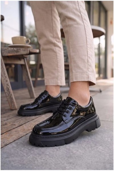 Şeker Portakalım Men's Balanced Patent Leather City Lace-Up Comfort Classic S...