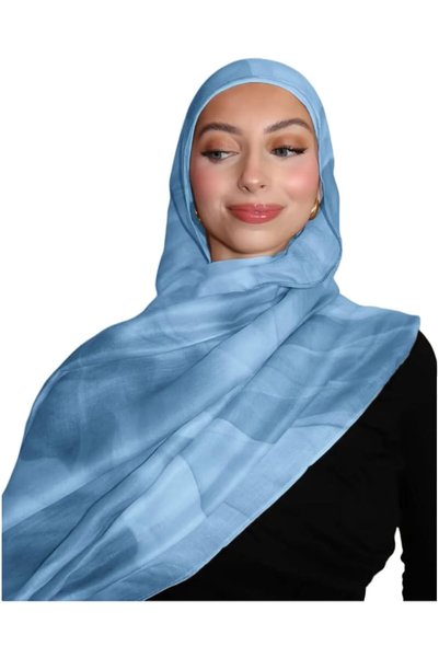 Generic حجاب نسائي مطبوع بالألوان المائية بنقشة زهور، ناعم من القطن المودال، ...
