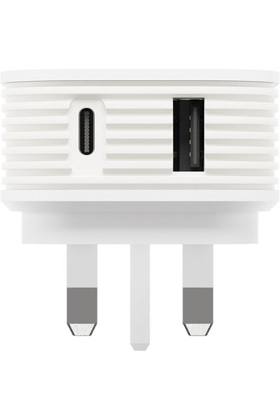 Generic شاحن ثنائي المنفذ بقوة 30 واط، منفذان USB-A و USB-C للشحن السريع، شاح...