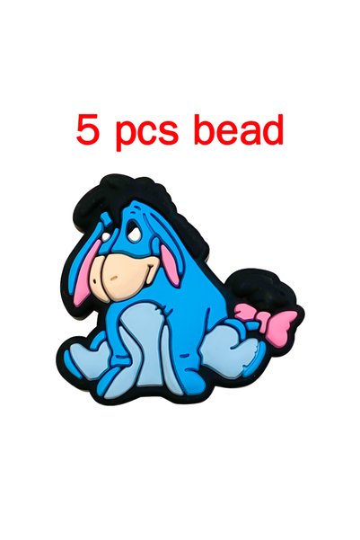 Choice 5pcs bead 5pcs Silicone Pacifier Chain Cartoon Beads Baby DIY Care Nip...