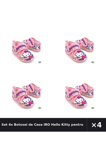 IRO Set 4x Botosei de Casa Hello Kitty pentru Fete, Marimea 23, Roz, Inchider...