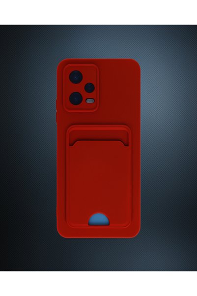 teknodayım Xiaomi Redmi Note 12 4g Case Kelvin Silicone with Business Card - Red