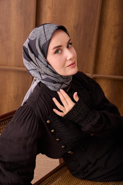 Silk Home Twill Silk Scarf Vega Black
