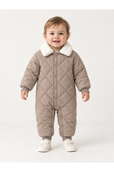 Kidaxi Micro Quilted Collared Jumpsuit