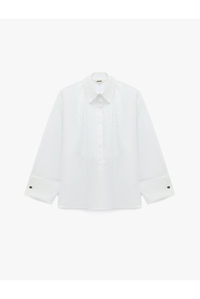 Koton Πουκάμισο από ποπλίνα με ραβδώσεις, oversized, κλασικό γιακά, μακρύ μαν...