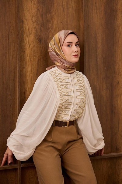 Silk Home وشاح حرير تويل تيرا ويفز مينك