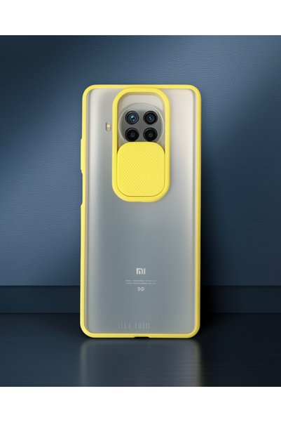teknodayım Xiaomi Mi 10t Lite Case Palm Frosted Camera Sliding Silicone - Yellow