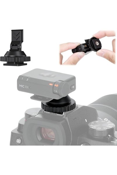 Generic محول تثبيت كولد شو لميكروفون DJI Mini مع خيط 1/4"-20، ملحق كولد شو بز...