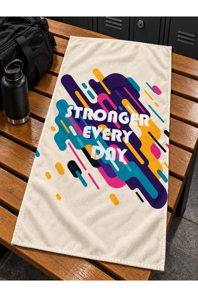 Dotamess Πετσέτα γυμναστικής με τύπωμα «Stronger Every Day», 50x100 εκ. – Υψη...