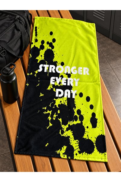 Dotamess Stronger Every Day Printed Sports Fitness Towel, 50X100 Cm, Highly A...