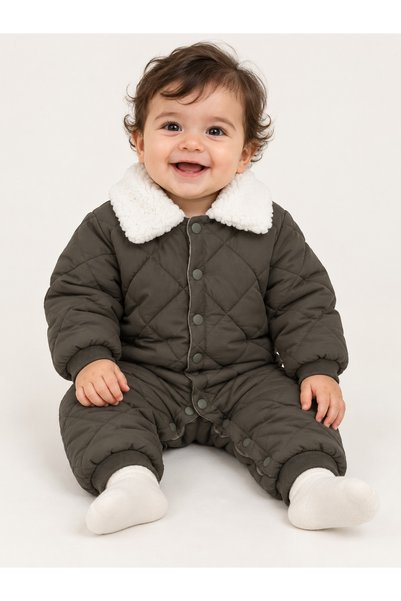 Kidaxi Micro Quilted Collared Jumpsuit