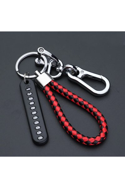 Choice BlackRed 1pc Anti-Lost Car Keychain, Card Keyring, Plate, Lock Key Rin...