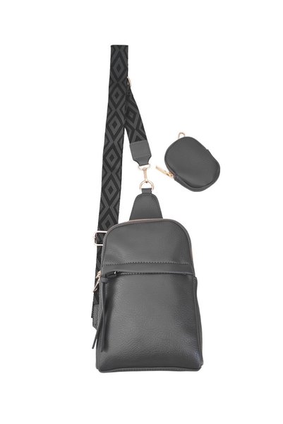 Etsantaki Co & Coo Fashion Γυναικεία Τσάντα Χιαστί Γκρι 1104-1