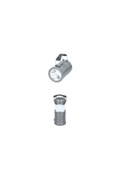 Grundig 3 σε 1 Πλαστικός Φακός 14.3x8.7x8.7 εκ., Lattern Flame 17772 Γκρι