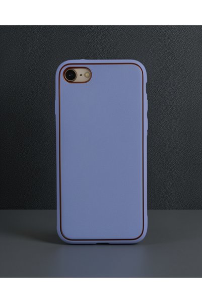 teknodayım Apple iPhone 7 Case Coco Leather Silicone Cover - Light Lilac