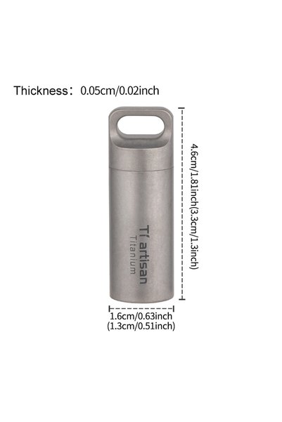 Choice 6570M Tiartisan Pure Titanium Sealed Mini Pill Box Outdoor Travel Wate...