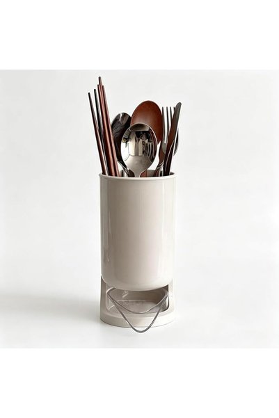 Tazweeq Self Draining Kitchen Utensil Drying Rack, Silverware Drainage Cup