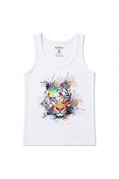 Rabona Fashion Color Splash Tiger – Abstract Watercolor Art Graphic Print Men...