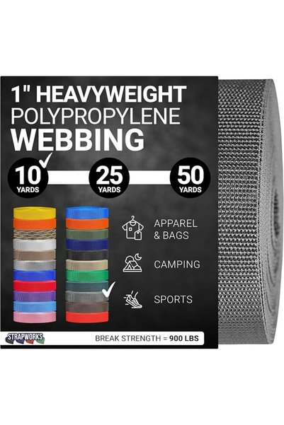 Strapworks Heavyweight Polypropylene Webbing - Heavy Duty Poly Strapping for ...