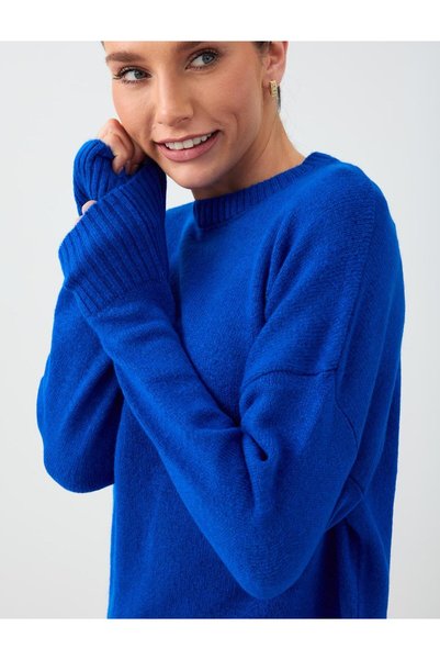 Jimmy Key Kobalt Crew Neck Relaxed Fit Long Sleeve Knit Sweater