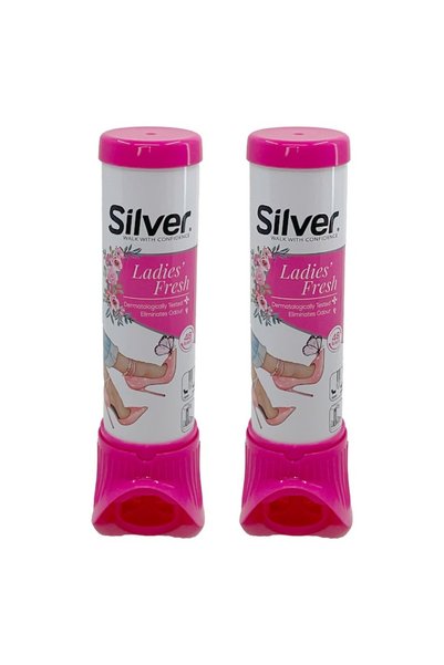 Silver Pachet de 2 x Deodorant spray pentru încălțăminte de damă, 100 ml