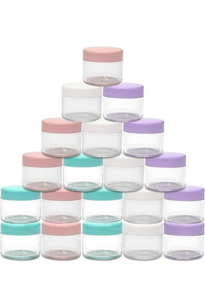 X SPRING 20 Gram Jar, 20 PCS BPA Free Plastic Cosmetic Jars with Screw Cap Li...