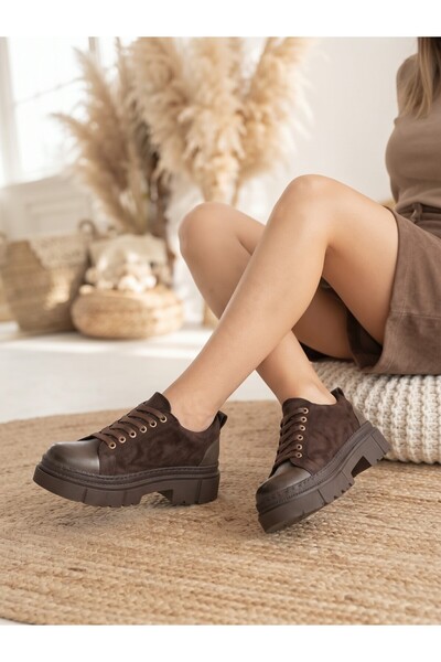 NOVELLAM SHOES Παπούτσια Lydia με χοντρή σόλα σε καφέ χρώμα για καθημερινή χρήση