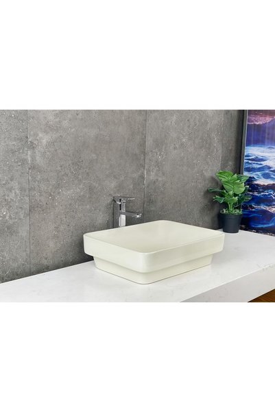 Generic Rectangular Ceramic Wash Basin 51×37×14 cm (Beige)