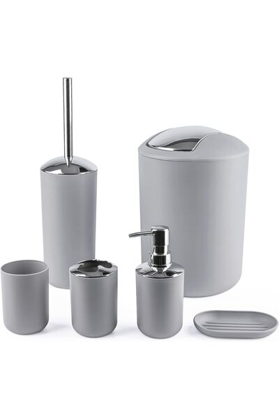 Generic Bathroom Accessories Set, 6 Piece Bathroom Essential Set with Soap Di...