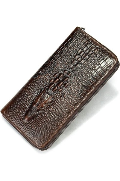 GENERAL Newconze Genuine Leather Wallet for Men, Brown Embossed Design, with ...