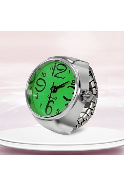 Choice green New Ring Watch Hot Selling Creative Circular Dial Alloy Shell Fi...