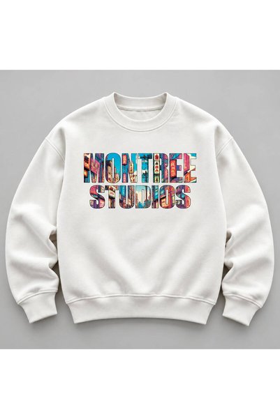 MONTREE Crew Neck Sweatshirt Unisex 3 Thread Threaded 100% Cotton Basic Regul...