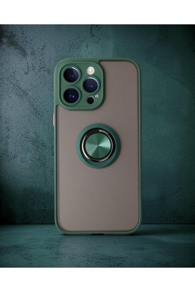 teknodayım Apple iPhone 14 Pro Case Montreal Ring Silicone Cover - Green