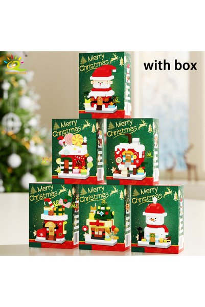 Choice NO.0-5 WITH BOX HUIQIBAO Christmas Mini Building Blocks Santa Snowman ...