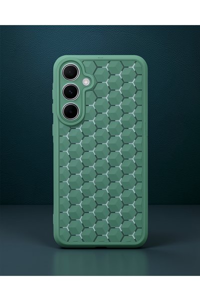 Generic Brand Samsung Galaxy A15 4g Case Honeycomb Silicone Cover - Dark Green