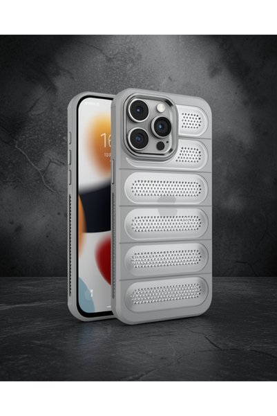 Generic Brand Apple iPhone 15 Pro Max Case Airmax Silicone Cover - Titan Gray