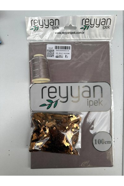 REYYAN İpek Düz Yazma 100 cm Poşetli 05 Buz Vizon Yazma - Yazma Pulu - Oyalık...