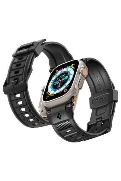 Spigen Curea pentru Apple Watch 4–12/SE/Ultra, 44/45/46/49mm Rugged Band, Neg...
