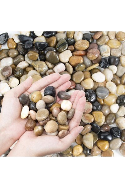 Generic Pebbles, 5.5 Pounds River Rocks, Natural Decorative Polished Mixed Pe...