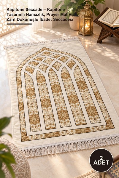 Yenilig 2 Quilted Prayer Mats – Quilted Design Prayer Mat, Prayer Mat and Wor...