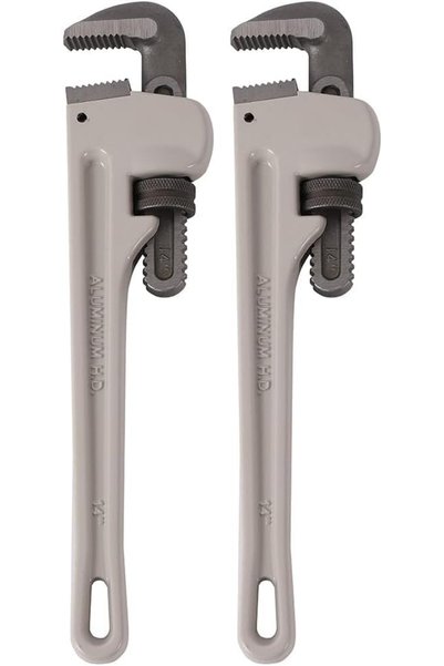 Generic Aluminum Straight Pipe Wrench -14inch- Heavy-Duty Rust-Resistant Adju...
