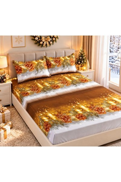 JOJO HOME Cearșaf de pat și 2 fețe de pernă, Jojo Home, Pentru 2 persoane, 18...