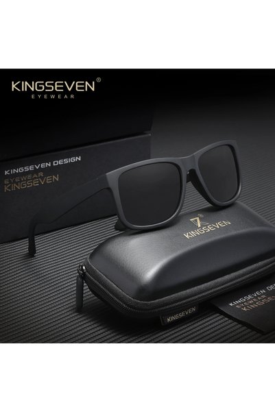 Choice نظارات شمسية سوداء ورمادية من KINGSEVEN بتصميم مربع مستقطب للرجال والن...