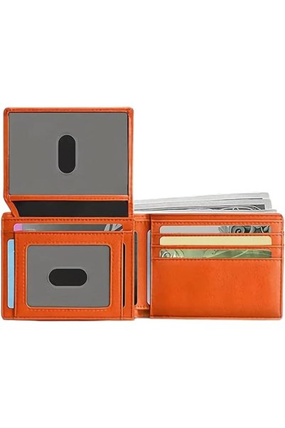 Tazweeq Carbon Fiber 14-Slot Men's Slim Wallet Bifold Card Holder with RFID B...